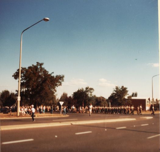 Soldiers in the Canberra Day Parade, London Circuit (near the YWCA)
