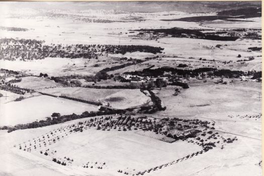 View from air over hospital to the Brindabellas