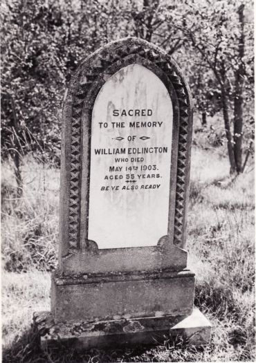 Edlington headstone in the cemetery at Cuppacumbalong, Tharwa