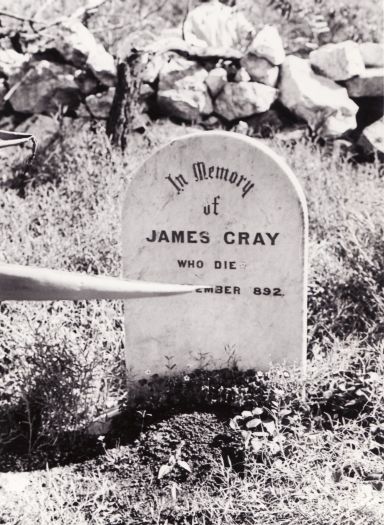 Gray headstone in the cemetery at Cuppacumbalong near Tharwa