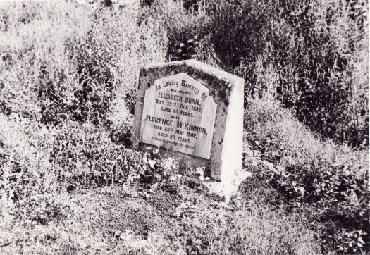 Dunn, McKinnon headstone in the cemetery at Cuppacumbalong near Tharwa