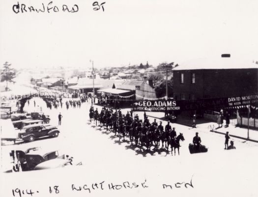 1914-1918 Light Horse Men riding along Crawford Street, Queanbeyan