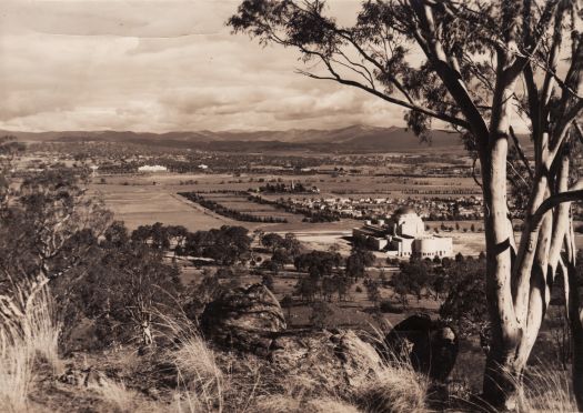 View from Mt Ainslie over War Memorial, Anzac Parade to Parliament House.