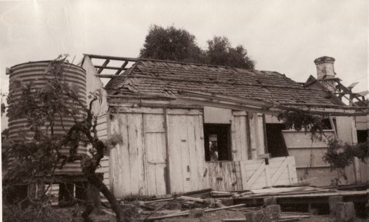 Fern Hill being demolished in 1958. It was the home of Fred Southwell on a site in Mackennal Street, Lyneham