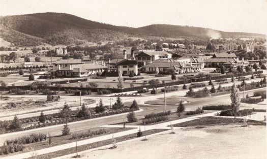 View of Hotel Canberra taken from West Block with Black Mountain in the background