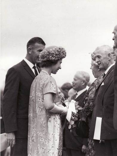 HRH Queen Elizabeth meeting Charles Daley