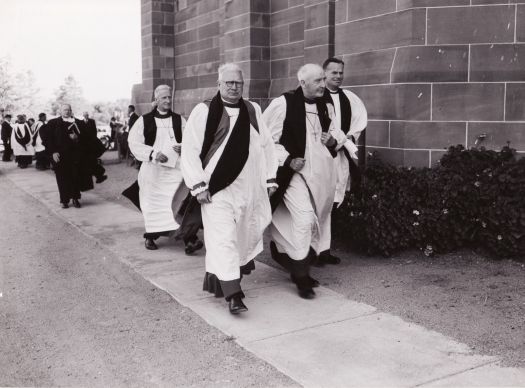 Bishop Burgmann (LH front), Archbishop of Canterbury and other clergy