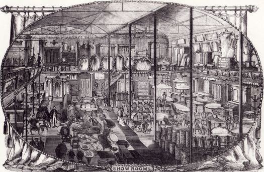 \"Show rooms\" (furniture) taken from the Australian News, 1869-70, supplement