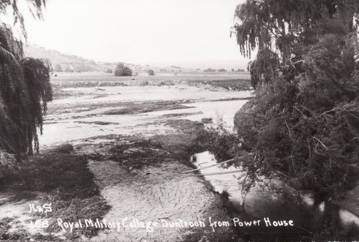 Royal Military College, Duntroon, from the Power House over the Molonglo River