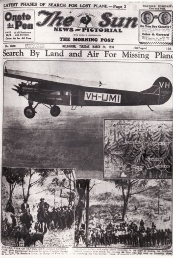 Southern Cloud - search for the missing plane front page of The Sun News-Pictorial