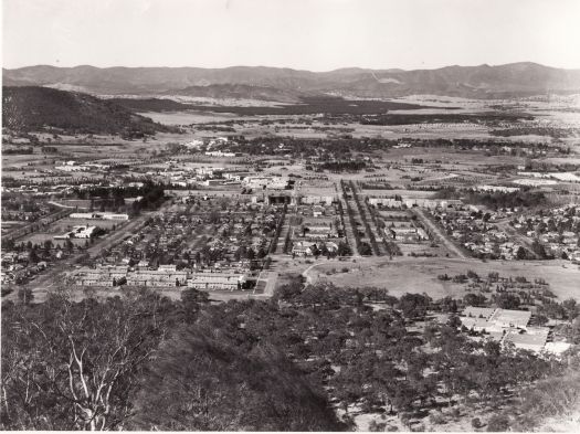 Aerial view of Canberra and the Civic area.