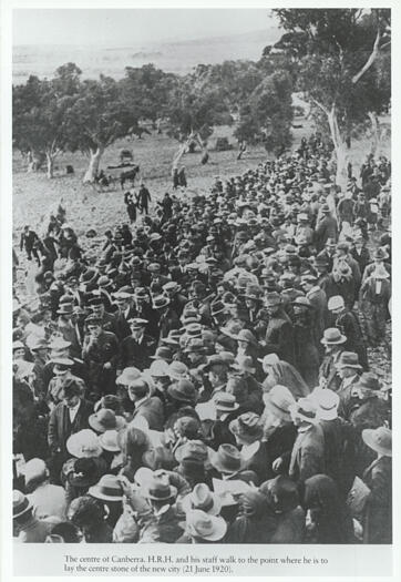 Royal visit of the Prince of Wales, later King Edward VIII, to lay a Commemoration Stone on Capital Hill