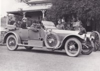 HRH Prince of Wales (later King Edward VIII), MajGen James Legge, Lt Col John Lavarack at Duntroon Officers Mess, in a Silver Ghost Rolls Royce