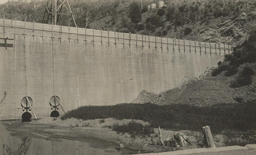 Cotter - base of dam (upstream face)