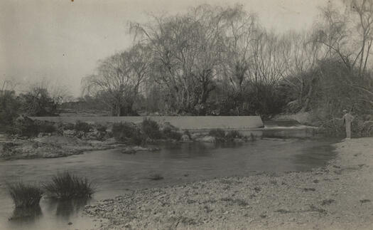Yarralumla weir on Molonglo River, near Corkhill Dairy