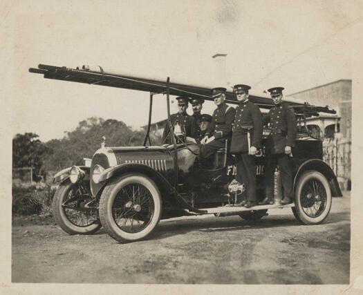 A crew of six on a Canberra fire engine.