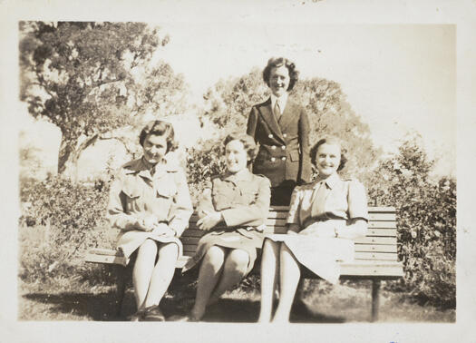 War and Honours Section of Governor Generals' office. G. Somerville is standing. Seated left to right (all female): Under Officer J. Greenfield, Sergeant C. Sandry, Corporal P. Andrews