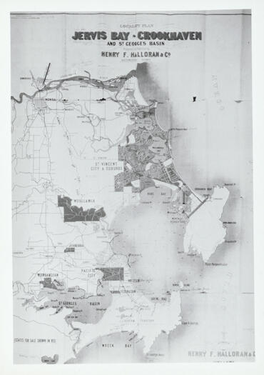 Jervis Bay area map showing Crookhaven and St Georges Basin