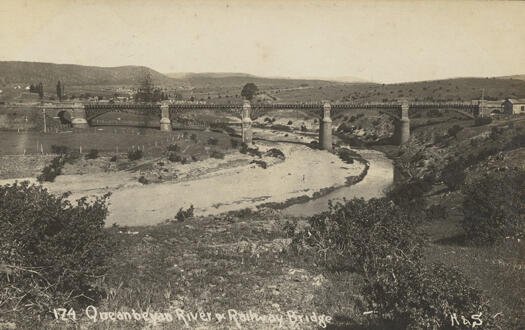 Queanbeyan River and railway bridge