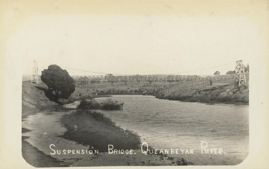 Suspension bridge over the Queanbeyan River