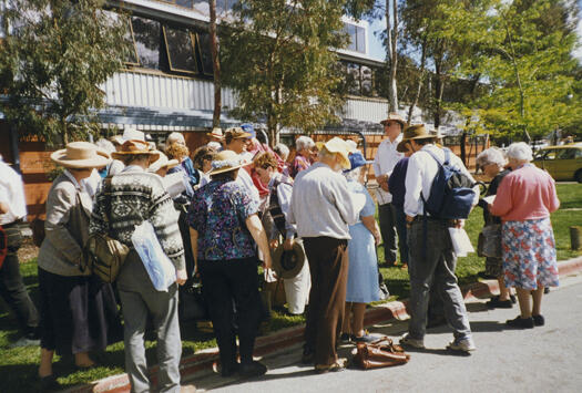 Group photo of participants in a CDHS excursion to Tuggeranong homestead
