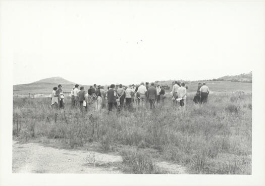 CDHS excursion to Lanyon and Tuggeranong showing a group of people in the middle distance in a paddock.