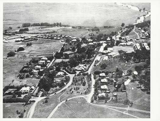 An aerial view of the Royal Military College, Duntroon, looking south. 