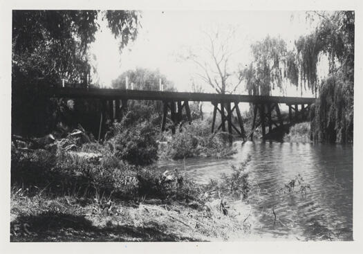 Lennox Crossing covered by the floodwaters of the Molonglo River.