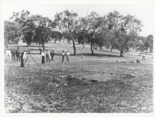 Percy Sheaffe, Colonel David Miller, Charles Robert Scrivener at the survey camp. 