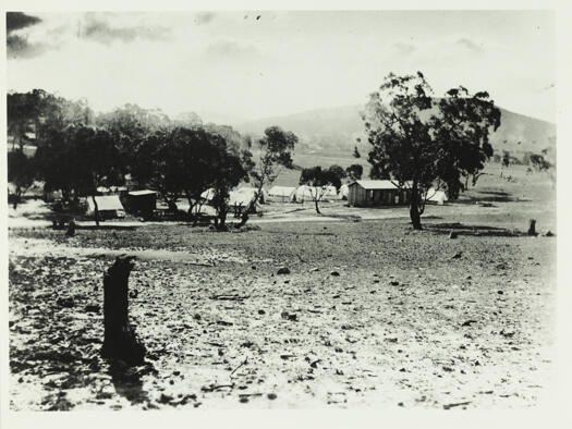 Tradesmen's camp near the site of the Canadian High Commission, State Circle.