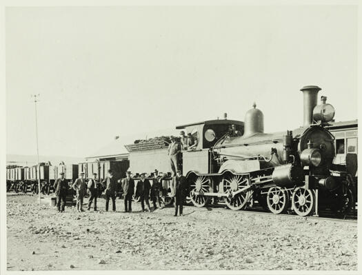 First goods train to arrive in Canberra on 25 May 1914 - engine number 120.