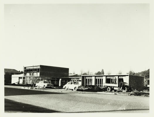 Partly completed service station. Different view of the same building as in Photograph 3018.