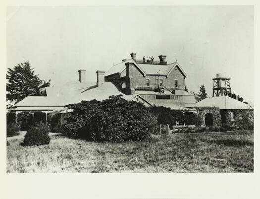 Side view of Government House, Yarralumla and the extensions to the building