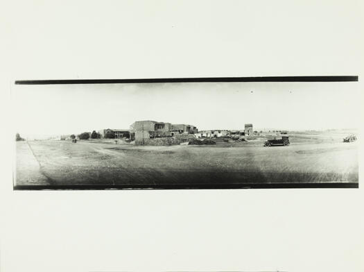 Shows the Sydney Building in the distance, completed, with Melbourne Building in the foreground under construction.