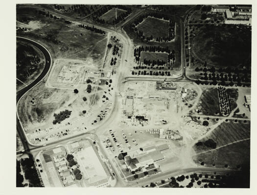 Aerial view of construction work in Civic.