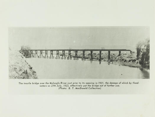Trestle rail bridge over Molonglo River