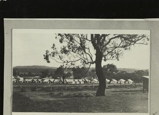 Acton camp, Bachelors quarters, showing tents