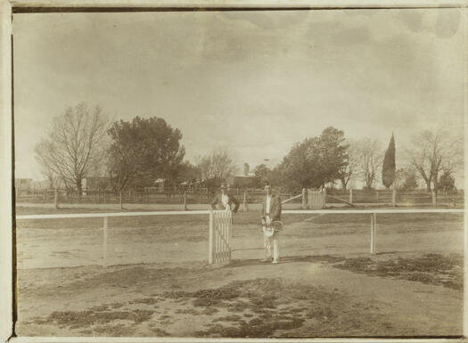 Acton House with tennis players