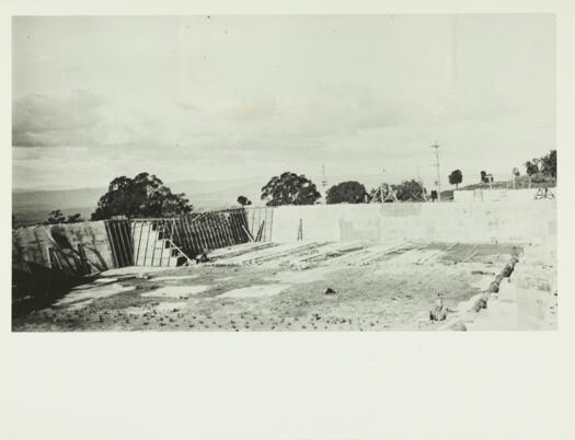 The partly constructed Red Hill reservoir