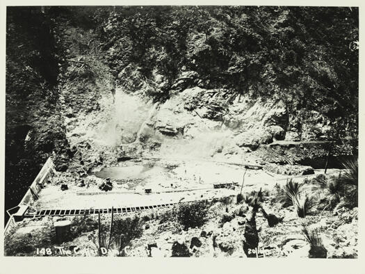 Cotter Dam under construction showing earthworks