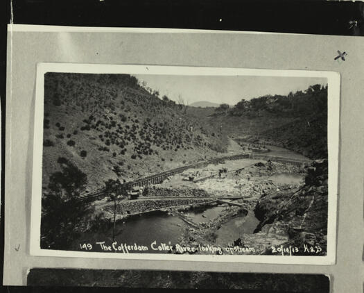 Cotter Dam and Cotter River, looking upstream