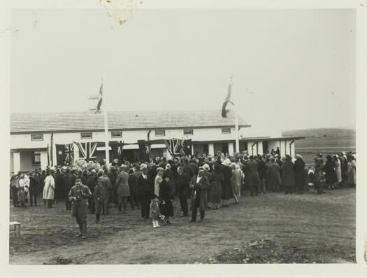The opening of Telopea Park School in front of a large crowd