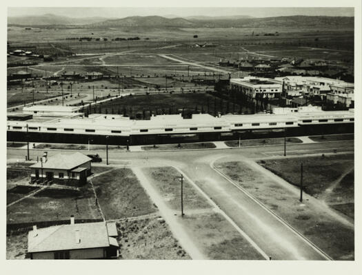 Aerial shot of Giles Street, Kingston. Chemist shop is in the centre.