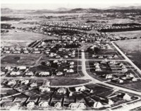 Aerial view of Ainslie. Limestone AVenue, Cowper Street and Wakefield Avenue are visible.