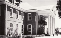 A side view of the entrance to the American Embassy, Yarralumla