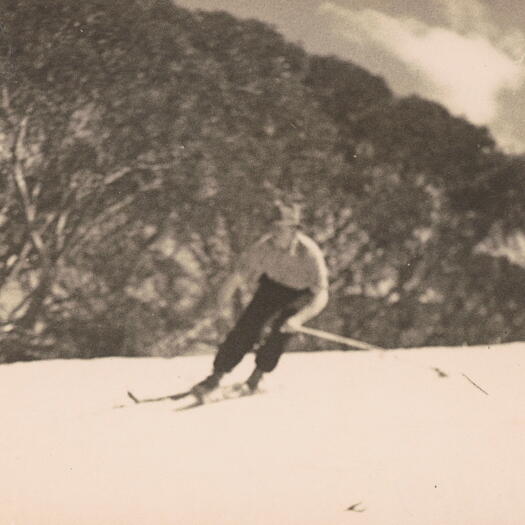 A man skiing on Mt Franklin