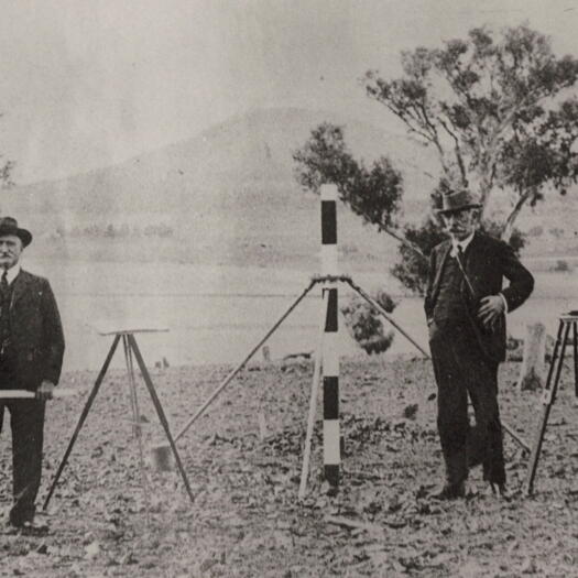 Board of Assessors for the Federal Capital Design Competition for the plan of Canberra. L to R: J.A. Smith, J. Kirkpatrick, J.M. Coane, C. Inglis-Clark (Secretary)