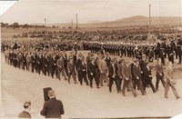 Duke of Gloucester reviewing parade