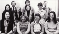 Lyneham High School, \"Between the Lynes\" school magazine photo showing eight women and three men from the English Department