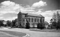 St Christopher's Roman Catholic Church, Manuka from the corner of Canberra Avenue and Furneaux Street.